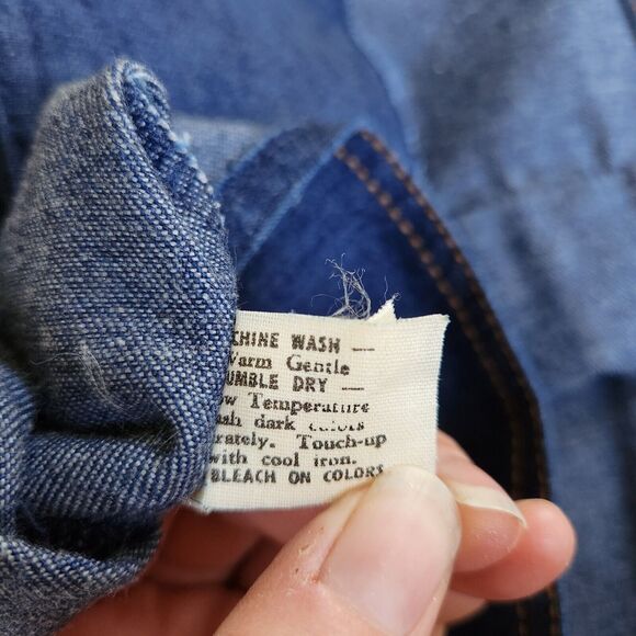 Med Vtg Denim Vest Union Made In USA Jean Buttons Missing RSC - Picture 5 of 10